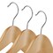 Casafield - 6 Wide Shoulder Wooden Suit Hangers - Premium Lotus Wood, Non-Slip Pant Bar & Chrome Swivel Hook for Dress Clothes, Coats, Jackets, Pants, Shirts, Skirts